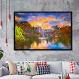 Central Park New York City Belvedere City Art Watercolor Framed Art Prints Wall Art Decor,Framed Picture
