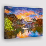 Central Park New York City Belvedere City Art Watercolor Canvas Prints Wall Art Home Decor, Large Canvas
