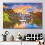 Central Park New York City Belvedere City Art Watercolor Canvas Prints Wall Art Home Decor, Large Canvas