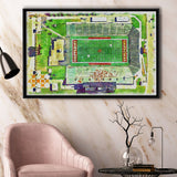 Central Michigan Chippewas Kelly Shorts Stadium Watercolor, Sport Art Prints Fan Gift, Framed Canvas Prints Wall Art Decor