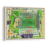 Central Michigan Chippewas Kelly Shorts Stadium Watercolor, Sport Art Prints Fan Gift, Framed Canvas Prints Wall Art Decor