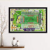 Central Michigan Chippewas Kelly Shorts Stadium Watercolor, Sport Art Prints Fan Gift, Framed Canvas Prints Wall Art Decor