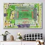 Central Michigan Chippewas Kelly Shorts Stadium Watercolor, Sport Art Prints Fan Gift, Canvas Prints Wall Art Decor