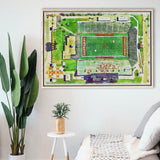 Central Michigan Chippewas Kelly Shorts Stadium Watercolor, Sport Art Prints Fan Gift, Framed Canvas Prints Wall Art Decor