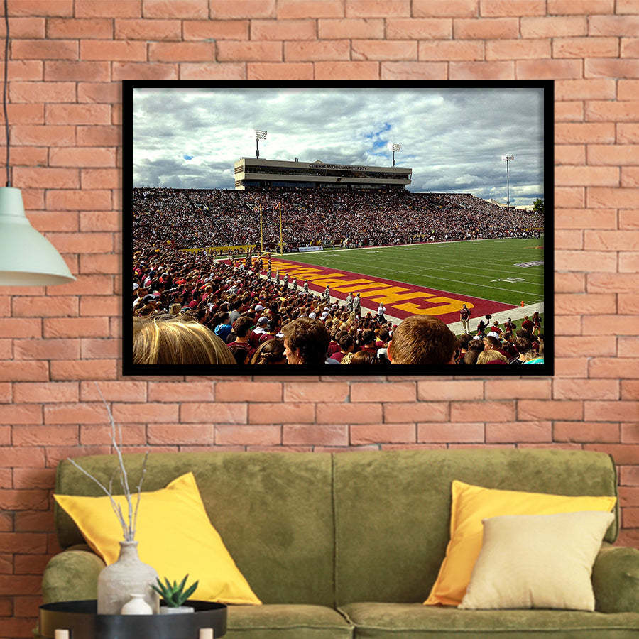 Central Michigan Chippewas Stadium Art Prints Kelly Shorts Stadium Wall,Sport Stadium Art Prints, Fan Gift, Wall Decor