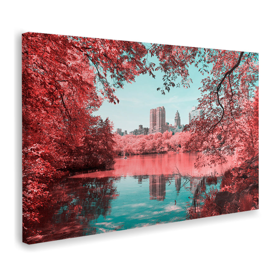 Central Park As A Pastel Pink Wonderland Canvas Wall Art - Canvas Prints, Prints for Sale, Canvas Painting, Canvas On Sale