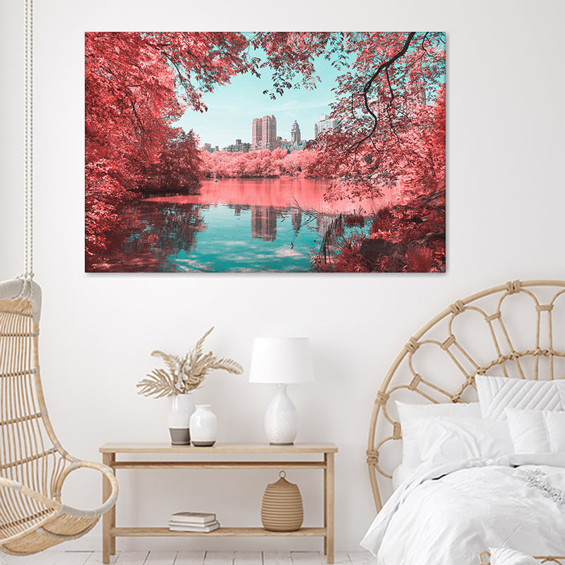 Central Park As A Pastel Pink Wonderland Canvas Wall Art - Canvas Prints, Prints for Sale, Canvas Painting, Canvas On Sale