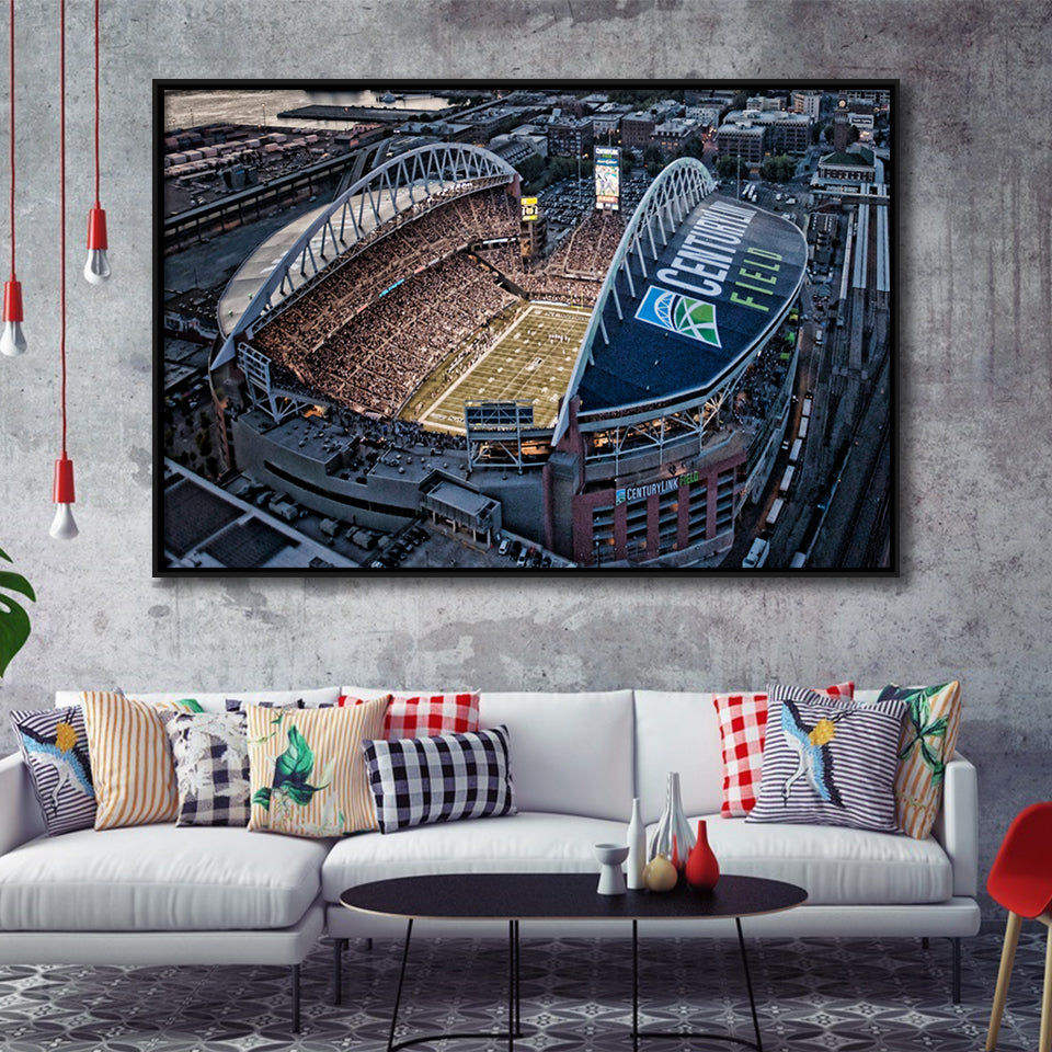 Centurylink Field, Seattle, Washington, Usa Framed Canvas Prints Wall Art - Painting Canvas, Wall Decor,Floating Frame