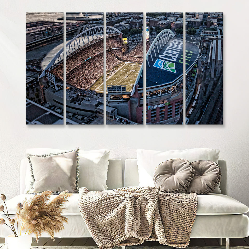 Centurylink Field, Seattle, Washington, Usa 5 Pieces B Canvas Prints Wall Art - Painting Canvas,Multi Panel, Fan Gift
