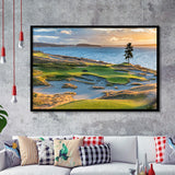 Chambers Bay Golf Course, Hole 15 Sunset 1, Golf Sport Print, Golf Lover, Framed Art Prints Home Decor
