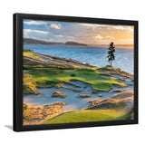 Chambers Bay Golf Course, Hole 15 Sunset 1, Golf Sport Print, Golf Lover, Framed Art Prints Home Decor