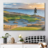 Chambers Bay Golf Course, Hole 15 Sunset 1, Golf Art Print, Golf Lover, Canvas Prints Wall Art Decor