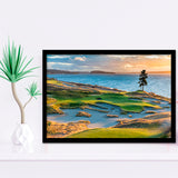 Chambers Bay Golf Course, Hole 15 Sunset 1, Golf Sport Print, Golf Lover, Framed Art Prints Home Decor