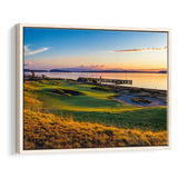 Chambers Bay Golf Course, Hole 17, Golf Art Print, Framed Canvas Prints Wall Art Decor, Floating Frame