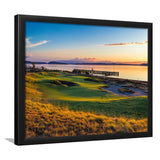 Chambers Bay Golf Course, Hole 17, Golf Sport Print, Golf Lover, Framed Art Prints Home Decor