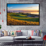 Chambers Bay Golf Course, Hole 17, Golf Art Print, Framed Canvas Prints Wall Art Decor, Floating Frame