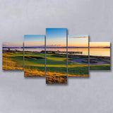Chambers Bay Golf Course, Hole 17, Golf Art Print, 5 Panels Canvas Prints Wall Art Decor