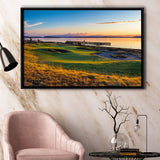 Chambers Bay Golf Course, Hole 17, Golf Art Print, Framed Canvas Prints Wall Art Decor, Floating Frame