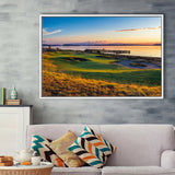 Chambers Bay Golf Course, Hole 17, Golf Art Print, Framed Canvas Prints Wall Art Decor, Floating Frame