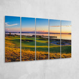 Chambers Bay Golf Course, Hole 17, 5 Panels Extra Large Canvas Prints Wall Art Decor
