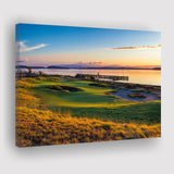 Chambers Bay Golf Course, Hole 17, Golf Art Print, Golf Lover, Canvas Prints Wall Art Decor