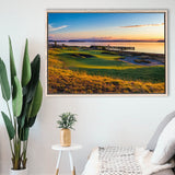 Chambers Bay Golf Course, Hole 17, Golf Art Print, Framed Canvas Prints Wall Art Decor, Floating Frame