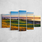 Chambers Bay Golf Course, Hole 17, Golf Art Print, 5 Panels Canvas Prints Wall Art Decor