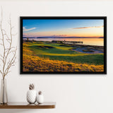 Chambers Bay Golf Course, Hole 17, Golf Art Print, Framed Canvas Prints Wall Art Decor, Floating Frame