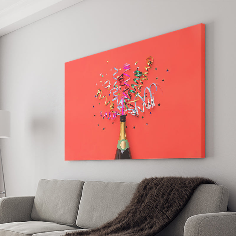 Champagne New Years Canvas Wall Art - Canvas Prints, Prints for Sale, Canvas Painting, Canvas On Sale