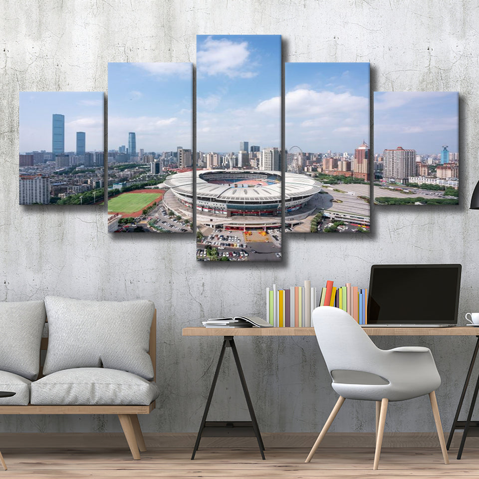 Changsha Helong Stadium, Stadium Canvas, Sport Art, Large Canvas, Multi Panels, Canvas Prints Wall Art Decor