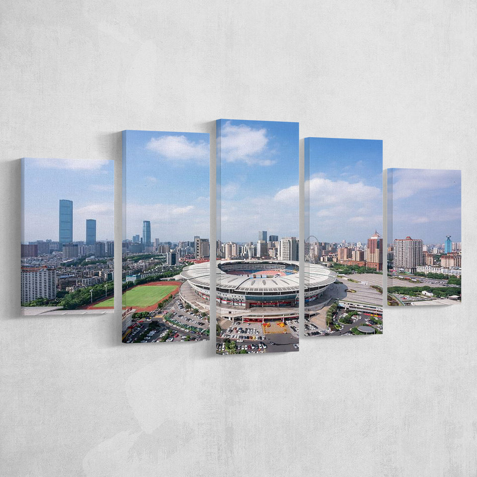 Changsha Helong Stadium, Stadium Canvas, Sport Art, Large Canvas, Multi Panels, Canvas Prints Wall Art Decor