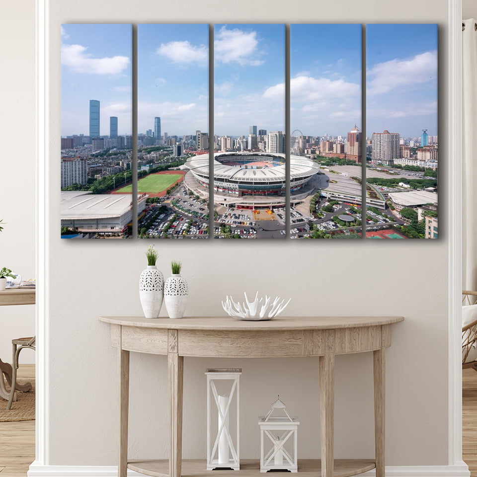 Changsha Helong Stadium, Stadium Canvas, Sport Art, Gift for him, Multi Panels B, Canvas Prints Wall Art Decor