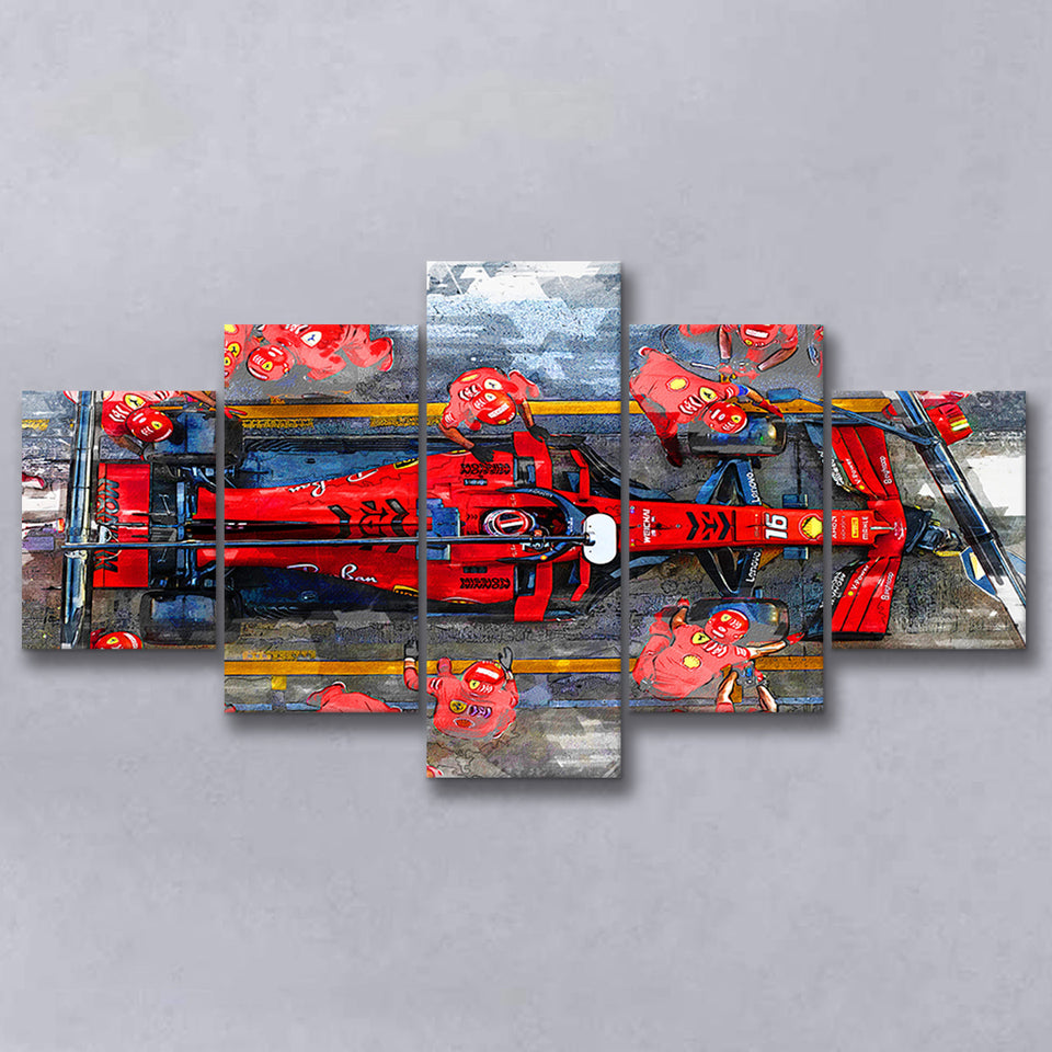 Charles Leclerc 5 Pieces Canvas Prints Wall Art Decor - Painting Canvas, Mixed Canvas, Multi Panels