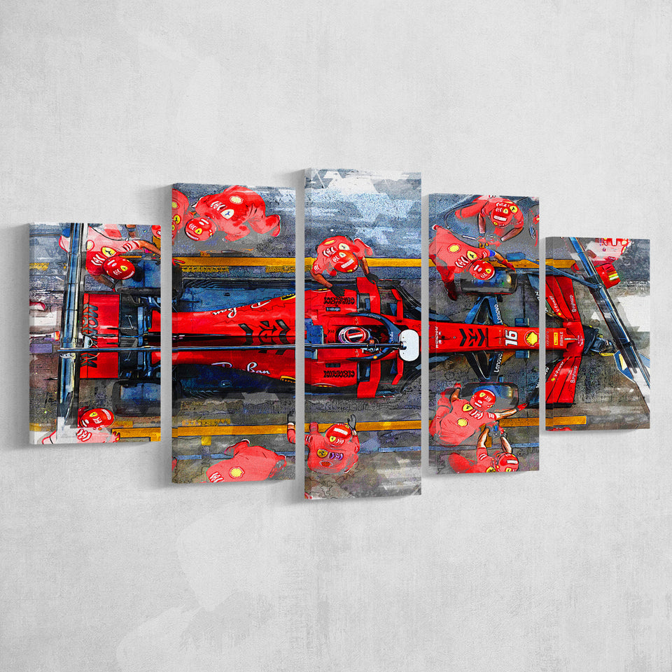 Charles Leclerc 5 Pieces Canvas Prints Wall Art Decor - Painting Canvas, Mixed Canvas, Multi Panels