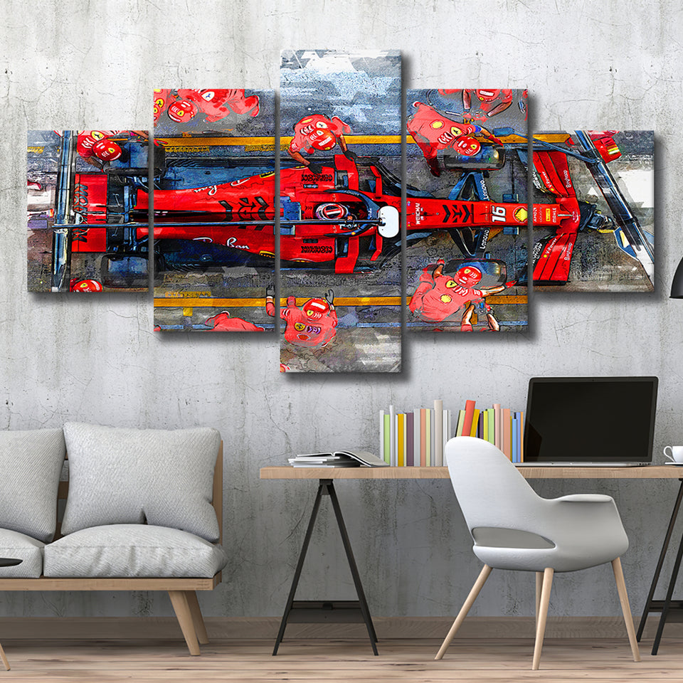 Charles Leclerc 5 Pieces Canvas Prints Wall Art Decor - Painting Canvas, Mixed Canvas, Multi Panels