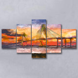 Charleston South Carolina Usa Arthur Ravenel 5 Pieces Mixed Canvas Prints Wall Art Home Decor