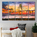 Charleston South Carolina Usa Arthur Ravenel 5 Pieces Extra Large Canvas Prints Wall Art Home Decor
