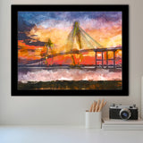 Charleston South Carolina Usa Arthur Ravenel City Art Watercolor Framed Art Prints Wall Art Decor,Framed Picture