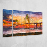 Charleston South Carolina Usa Arthur Ravenel 5 Pieces Extra Large Canvas Prints Wall Art Home Decor