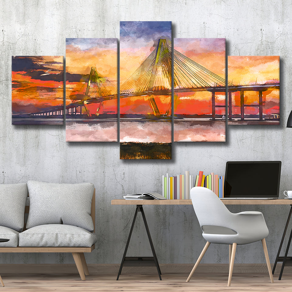 Charleston South Carolina Usa Arthur Ravenel 5 Pieces Mixed Canvas Prints Wall Art Home Decor