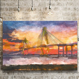 Charleston South Carolina Usa Arthur Ravenel City Art Watercolor Canvas Prints Wall Art Home Decor, Large Canvas