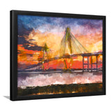 Charleston South Carolina Usa Arthur Ravenel City Art Watercolor Framed Art Prints Wall Art Decor,Framed Picture