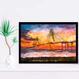 Charleston South Carolina Usa Arthur Ravenel City Art Watercolor Framed Art Prints Wall Art Decor,Framed Picture