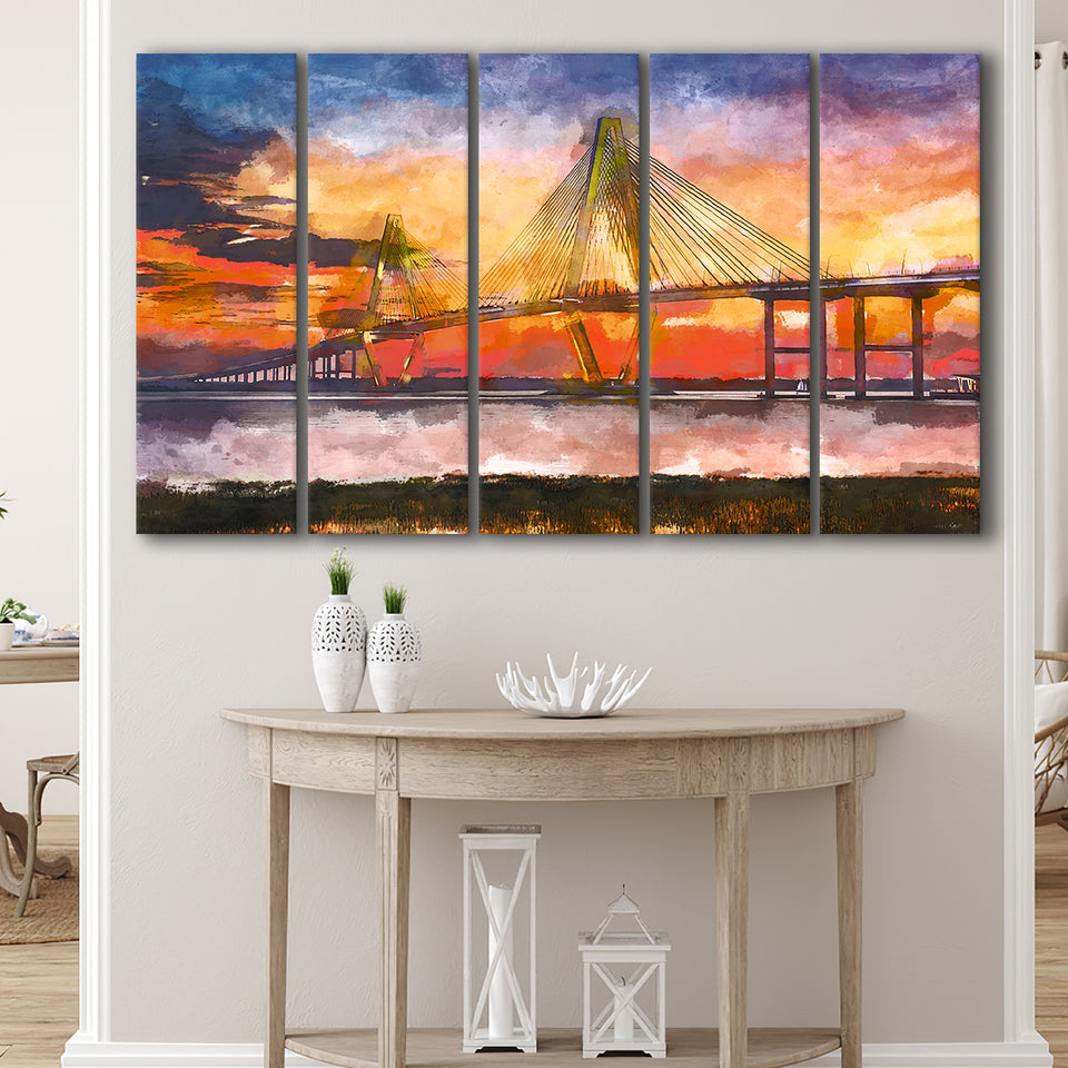 Charleston South Carolina Usa Arthur Ravenel 5 Pieces Extra Large Canvas Prints Wall Art Home Decor