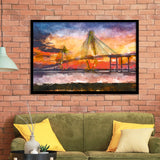 Charleston South Carolina Usa Arthur Ravenel City Art Watercolor Framed Art Prints Wall Art Decor,Framed Picture