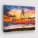Charleston South Carolina Usa Arthur Ravenel City Art Watercolor Canvas Prints Wall Art Home Decor, Large Canvas