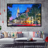 Charleston South Carolina Usa Cityscape Historic V1 City Art Watercolor Framed Canvas Prints Wall Art Home Decor,Floating Frame