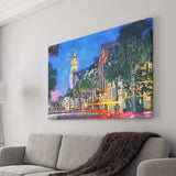Charleston South Carolina Usa Cityscape Historic V1 City Art Watercolor Canvas Prints Wall Art Home Decor, Large Canvas