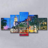 Charleston South Carolina Usa Cityscape Historic V1 5 Pieces Mixed Canvas Prints Wall Art Home Decor