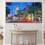 Charleston South Carolina Usa Cityscape Historic V1 5 Pieces Extra Large Canvas Prints Wall Art Home Decor